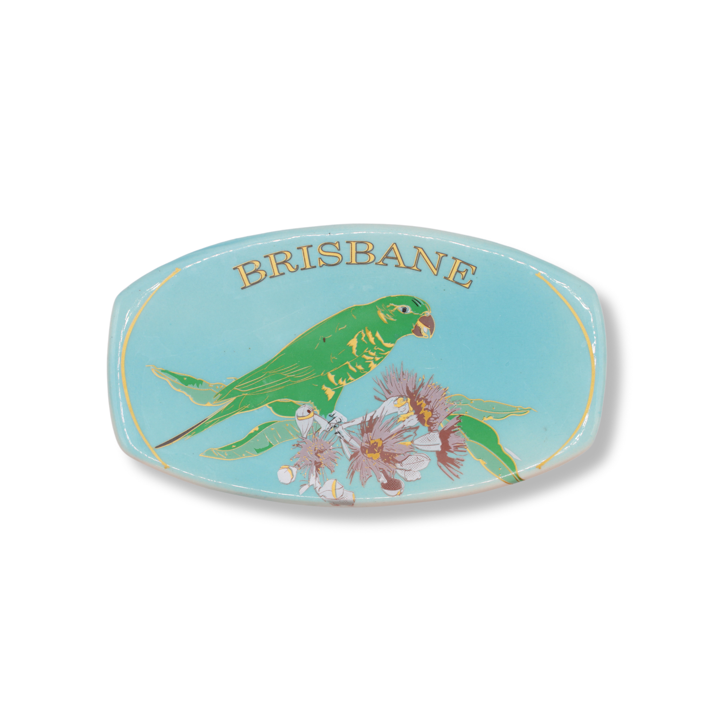 Blue House Porcelain Rectangular Brisbane Souvenir Plate | #4