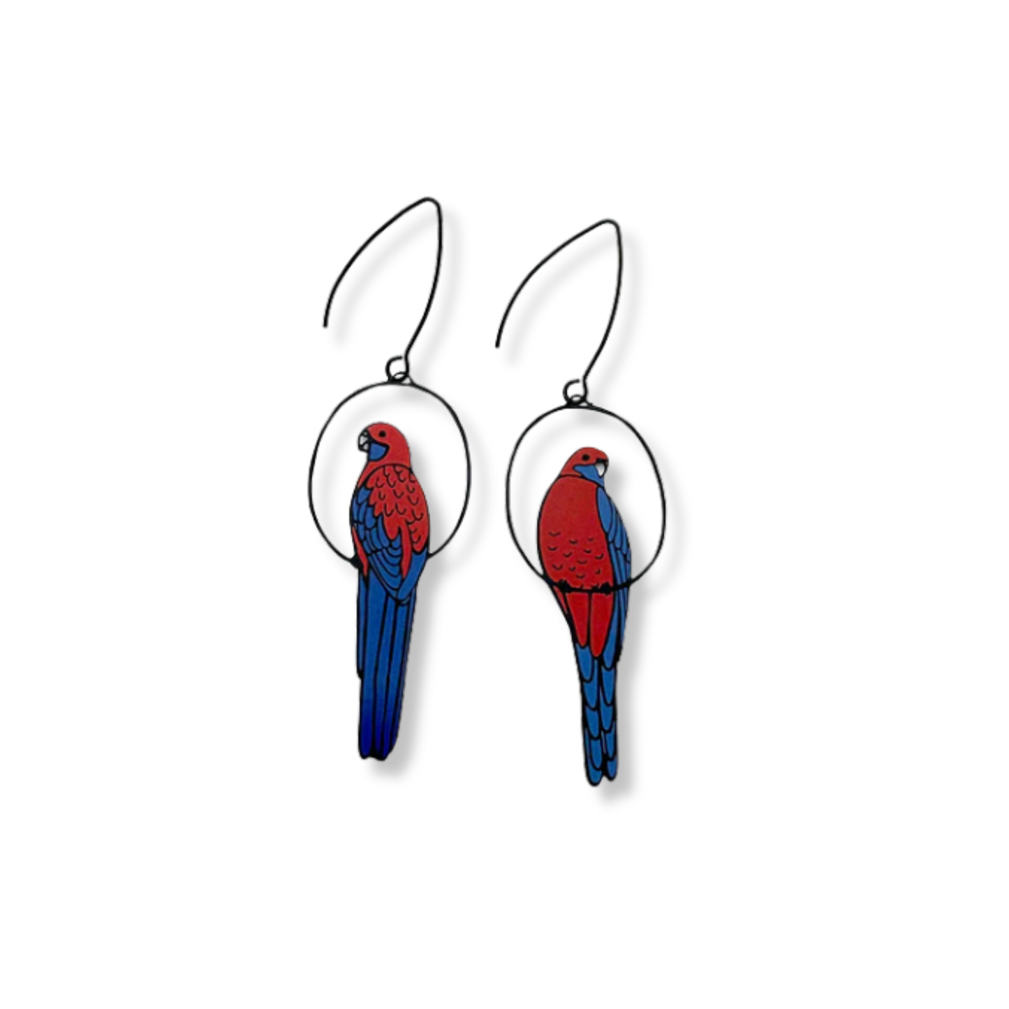Denz Crimson Rosella Earrings | Red & Blue