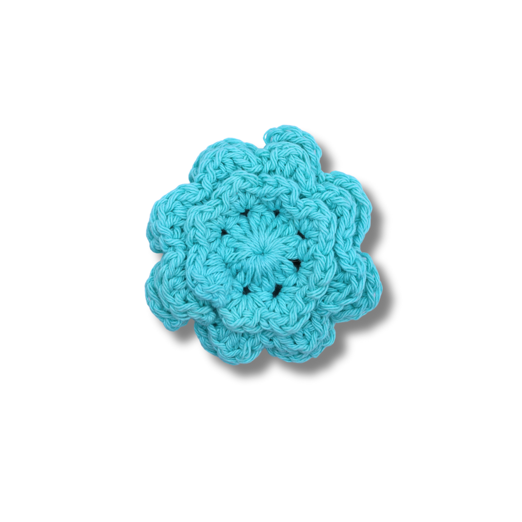 Mary Mary Crocheted Flower Barrette | Turquoise