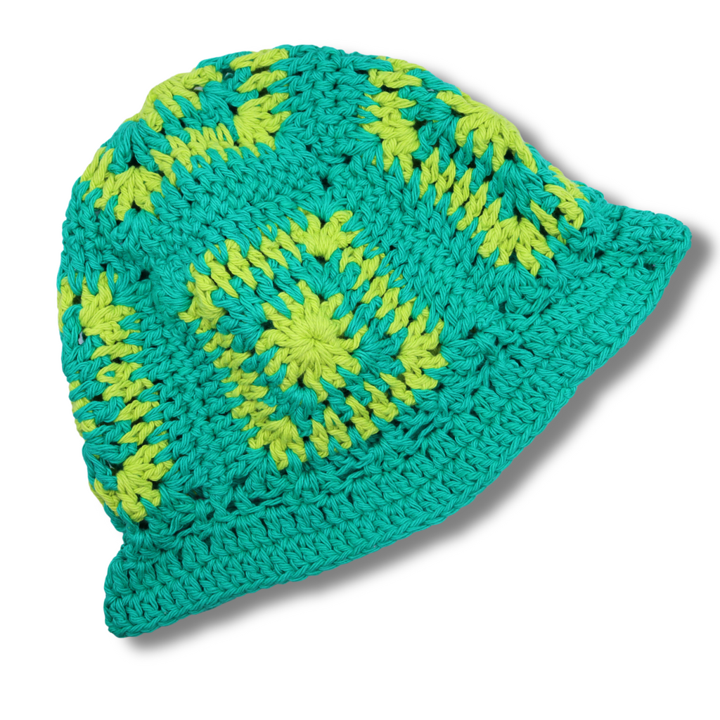 Mary Mary Hand Crocheted Hat #1 | Lime & Emerald