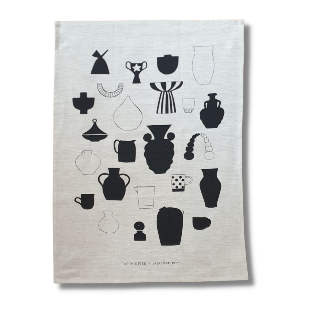 Paper Boat Press Tea Towel | Pots