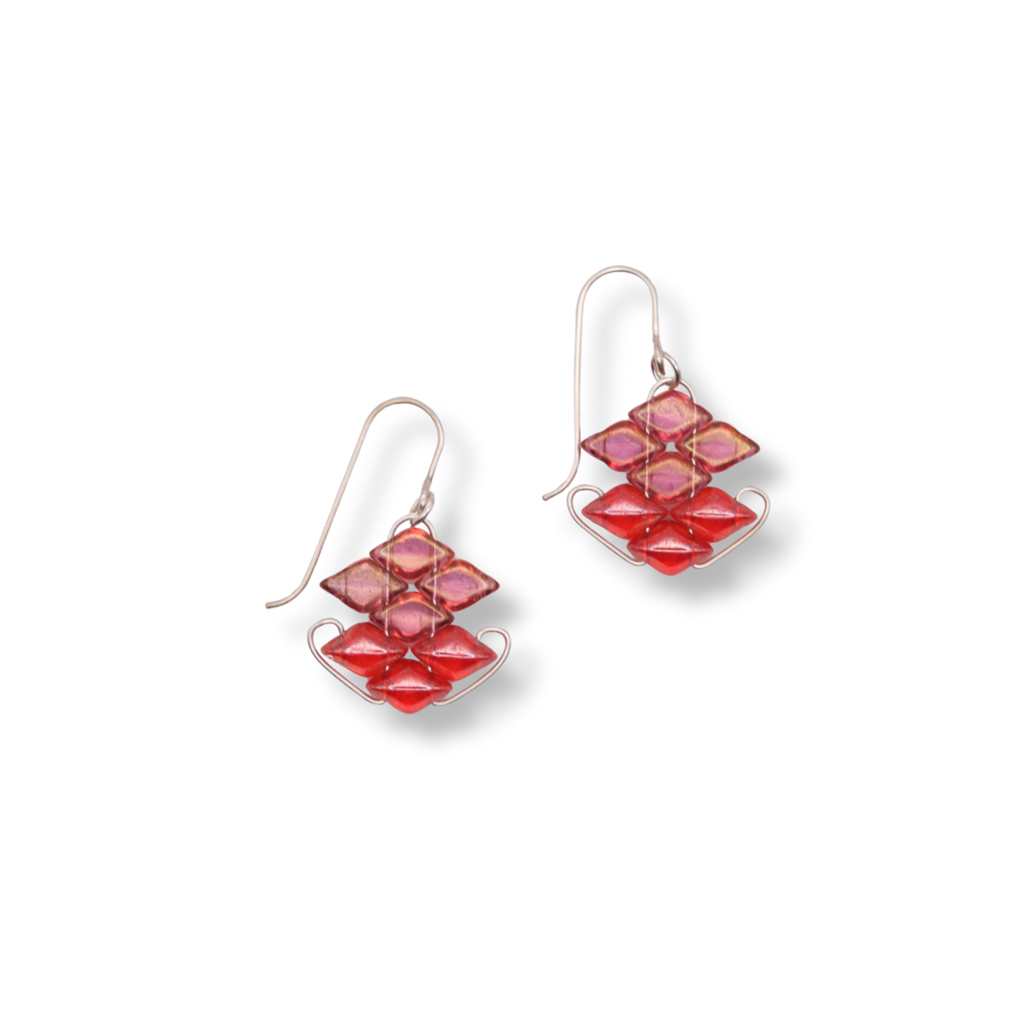 Paula Dunlop Wirework Heket Earrings | Transparent Pink & Ruby