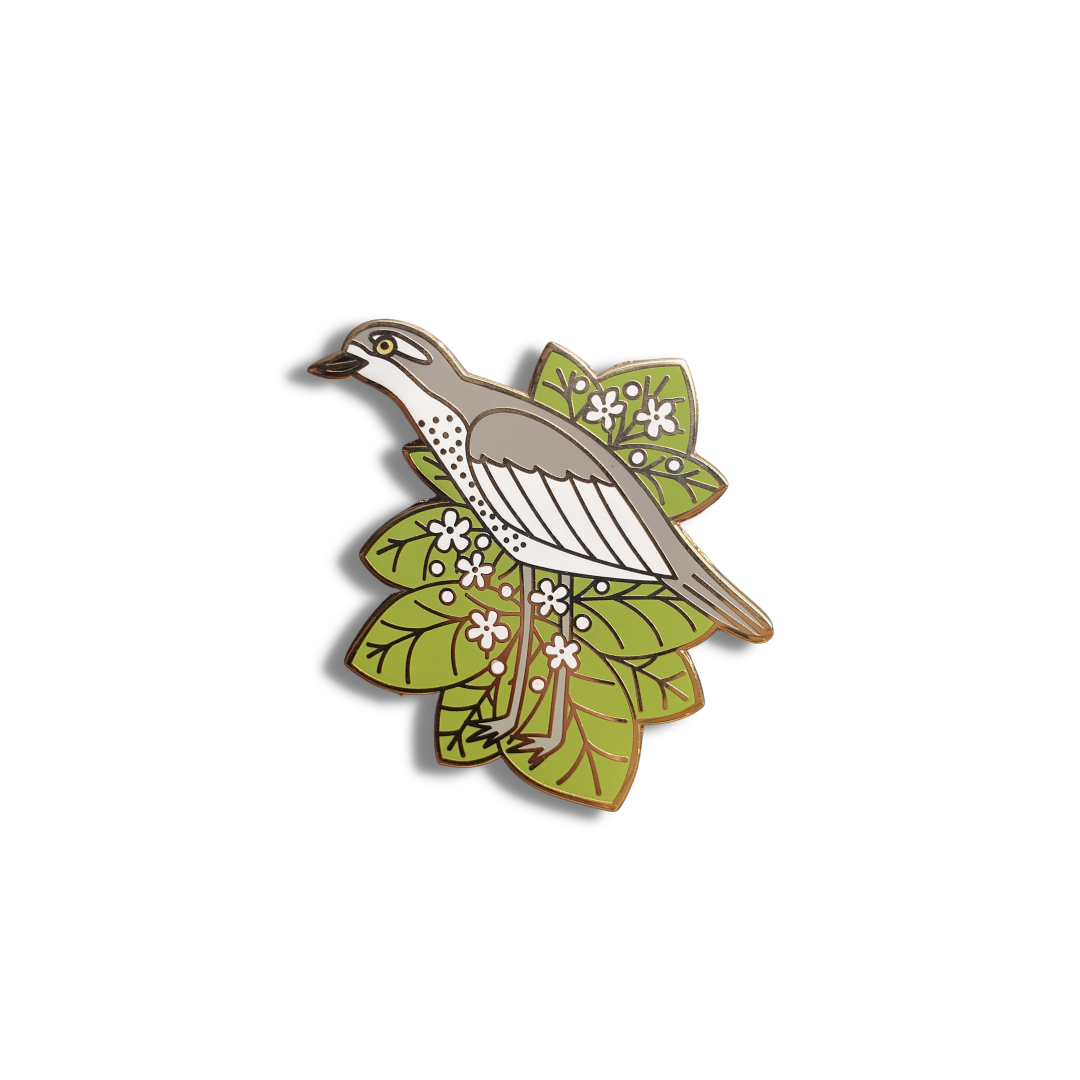 Jesse Irwin Enamel Pin | Curlew with Night Jasmine