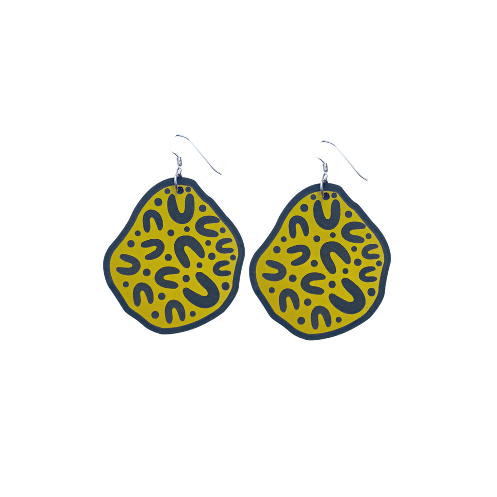 Gillawarra Arts Biggest Mob Earrings | Yellow & Black