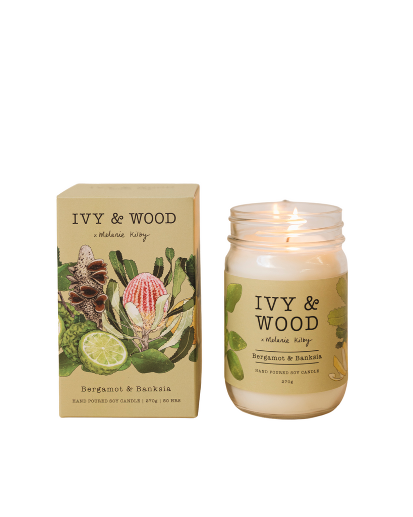 Ivy & Wood Bergamot and Banksia Candle