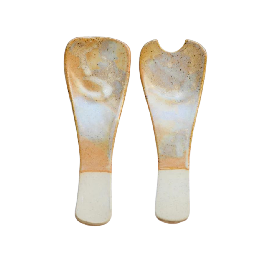 Kim Wallace Ceramic Salad Servers Pebblestone