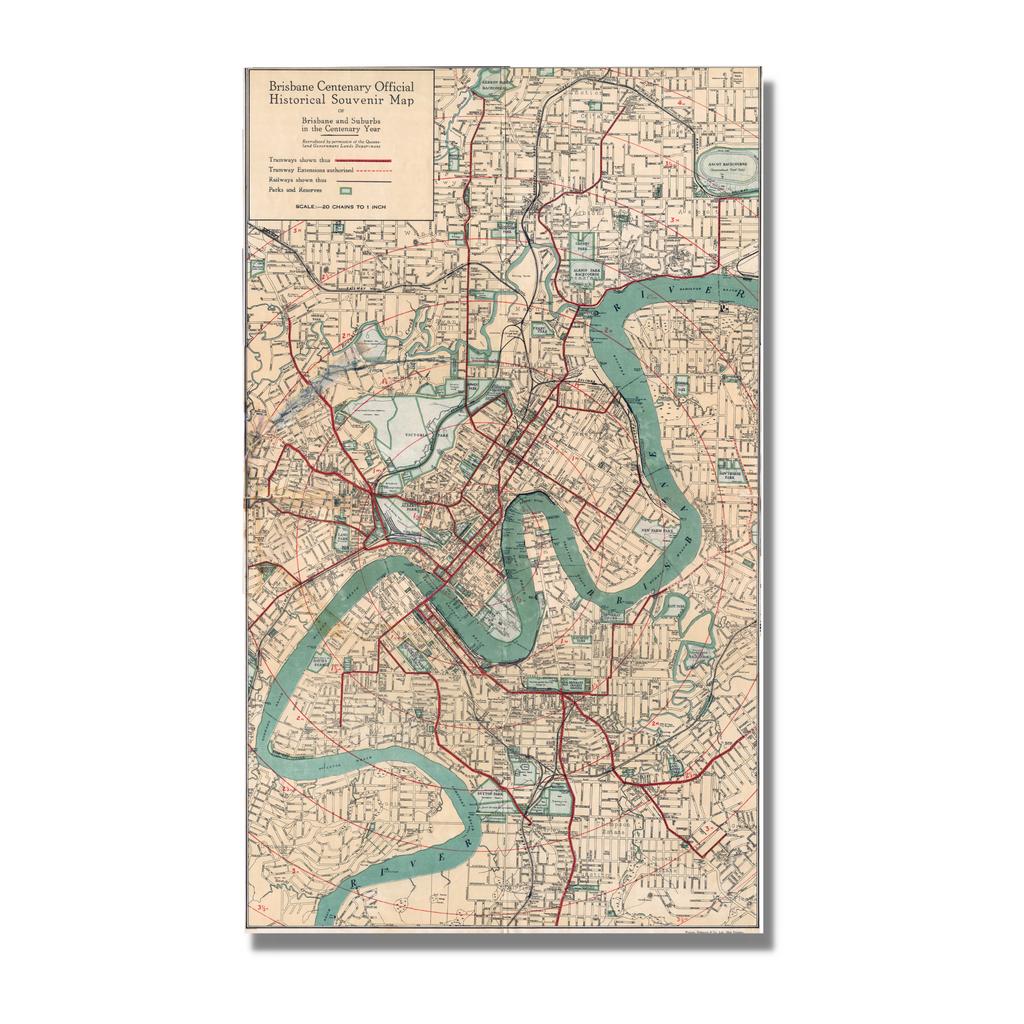 1923 Brisbane Centenary Souvenir Map (unframed)