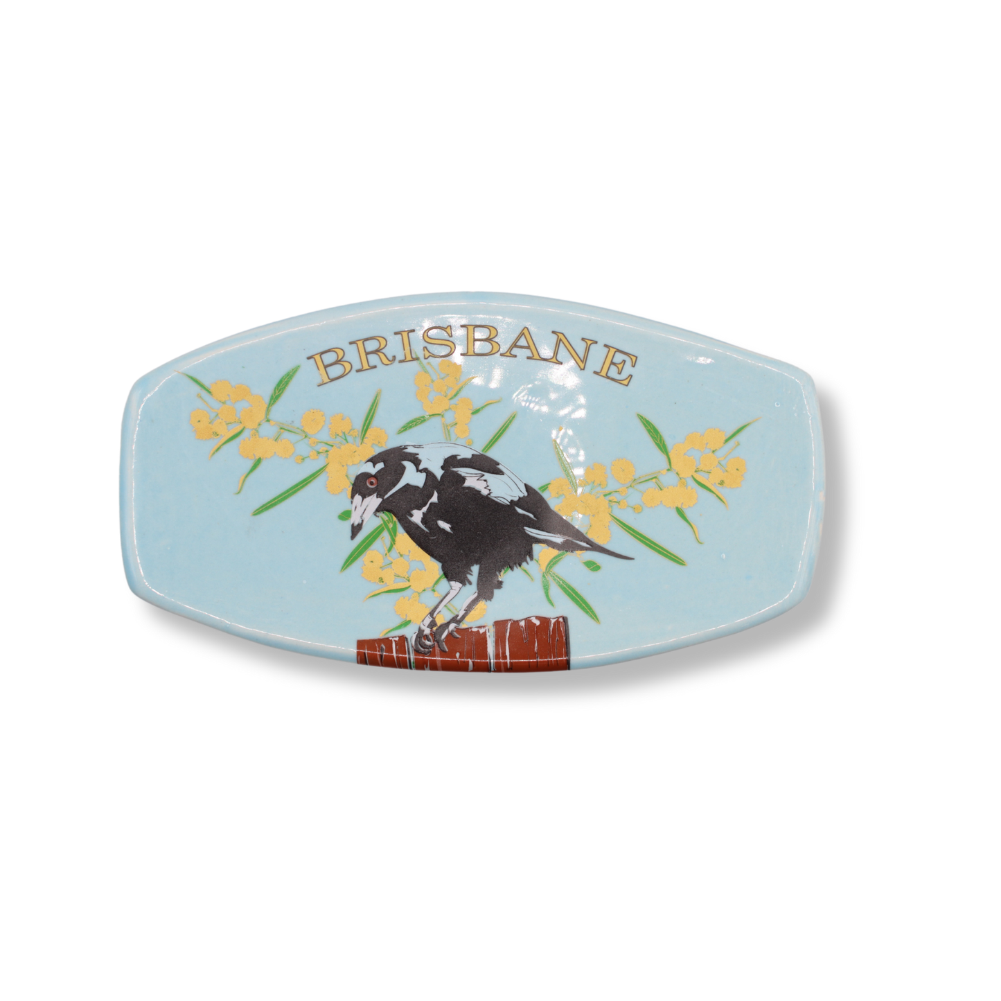 Blue House Porcelain Rectangular Brisbane Souvenir Plate | #3