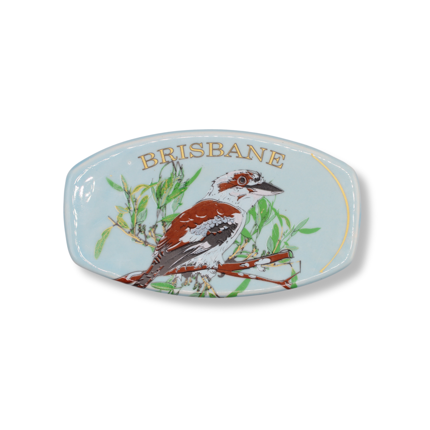 Blue House Porcelain Rectangular Brisbane Souvenir Plate | #8