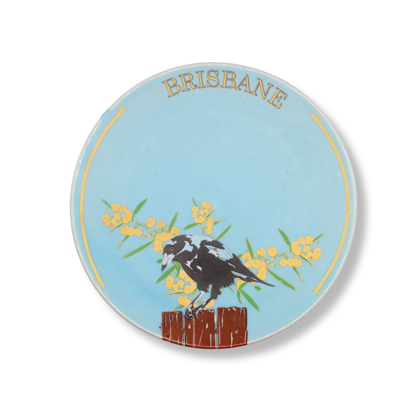 Blue House Porcelain Round Brisbane Souvenir Plate | #3