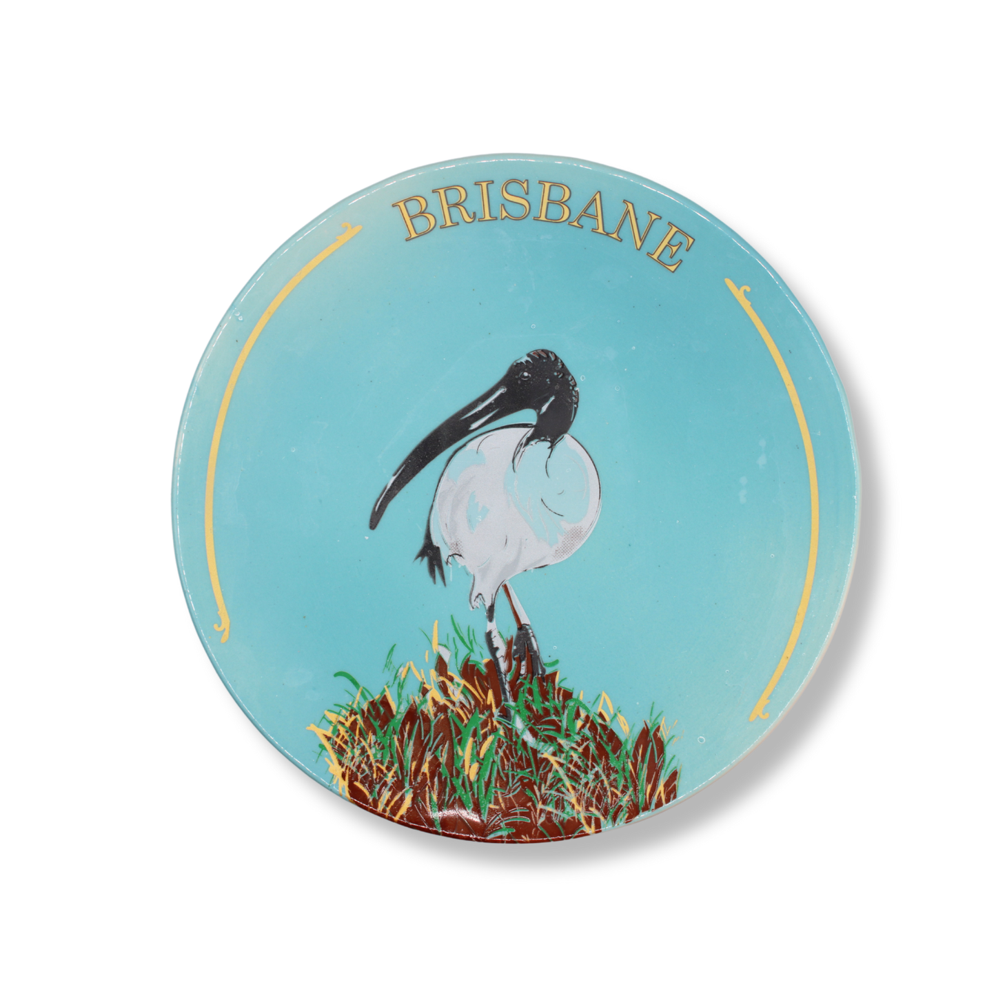 Blue House Porcelain Round Brisbane Souvenir Plate | #8