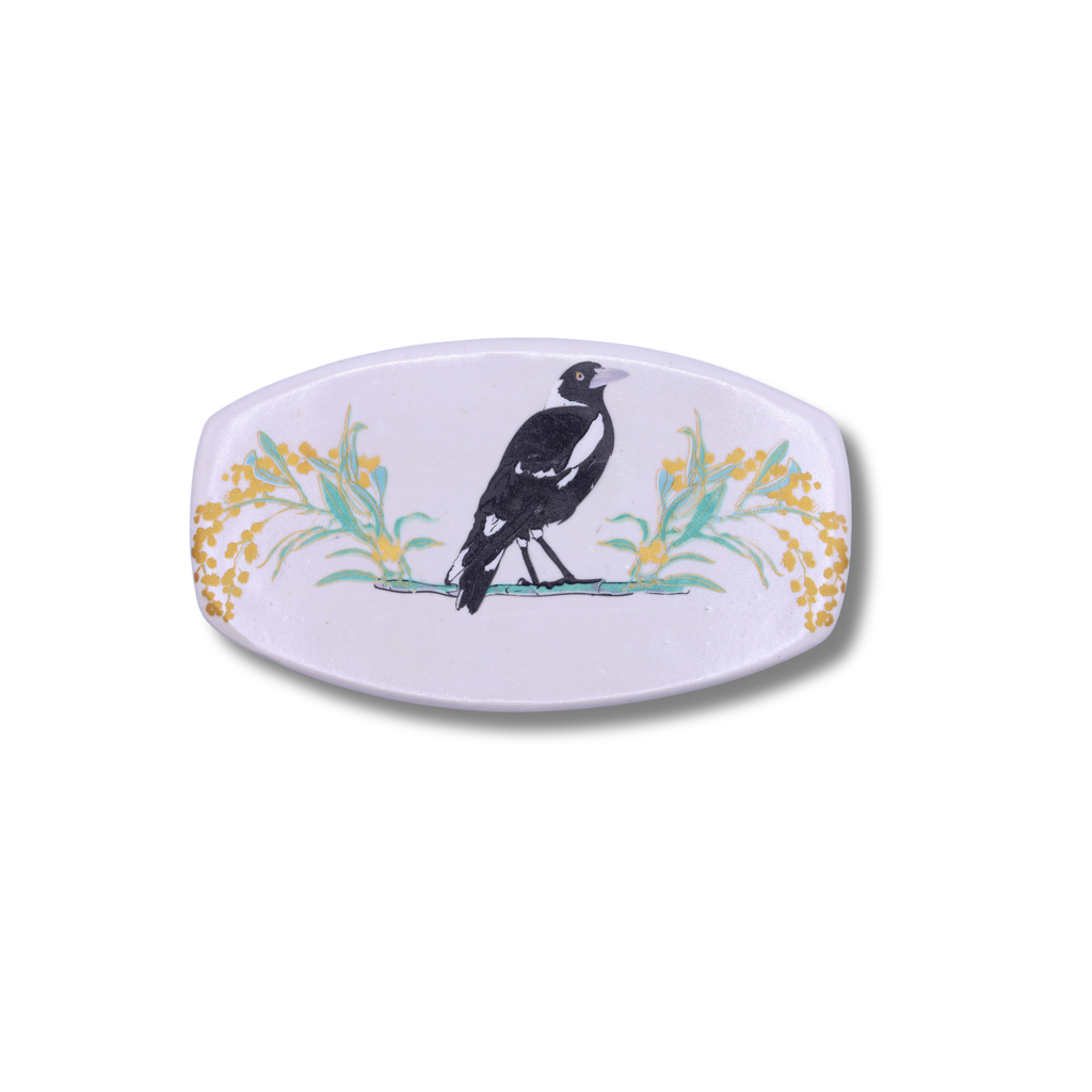 Blue House Porcelain Small Platter | Magpie with Wattle