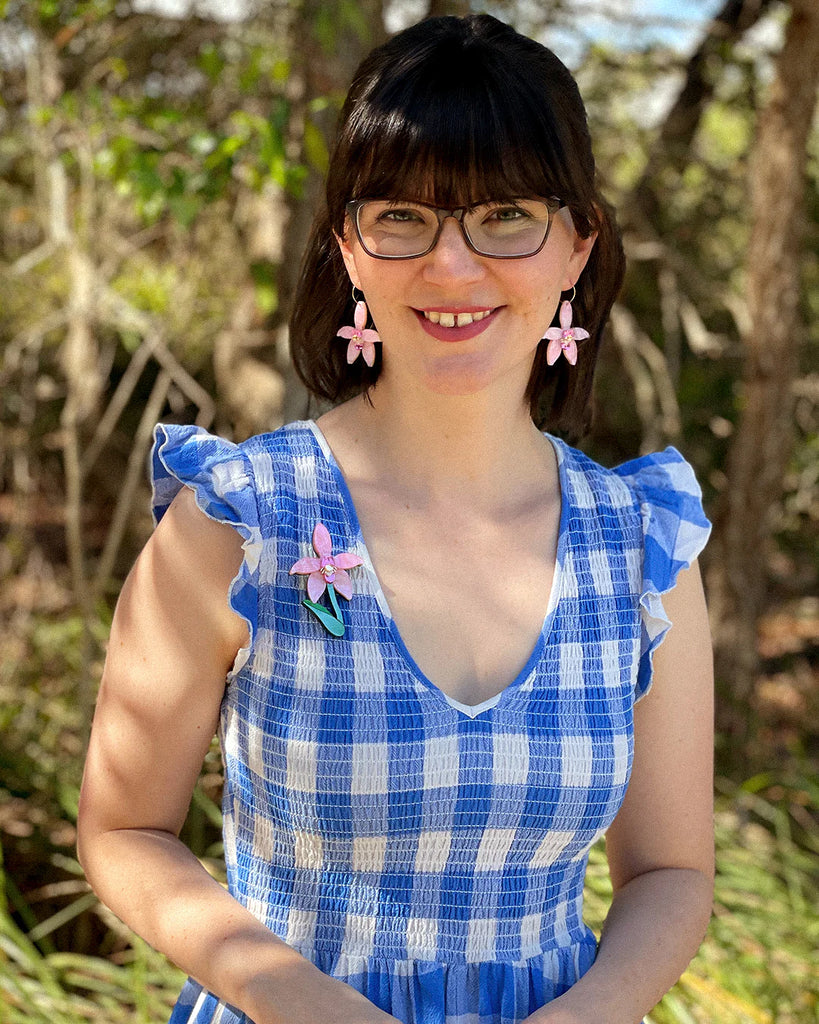 Eliza Rose Brooch | Pink Fairy Orchid