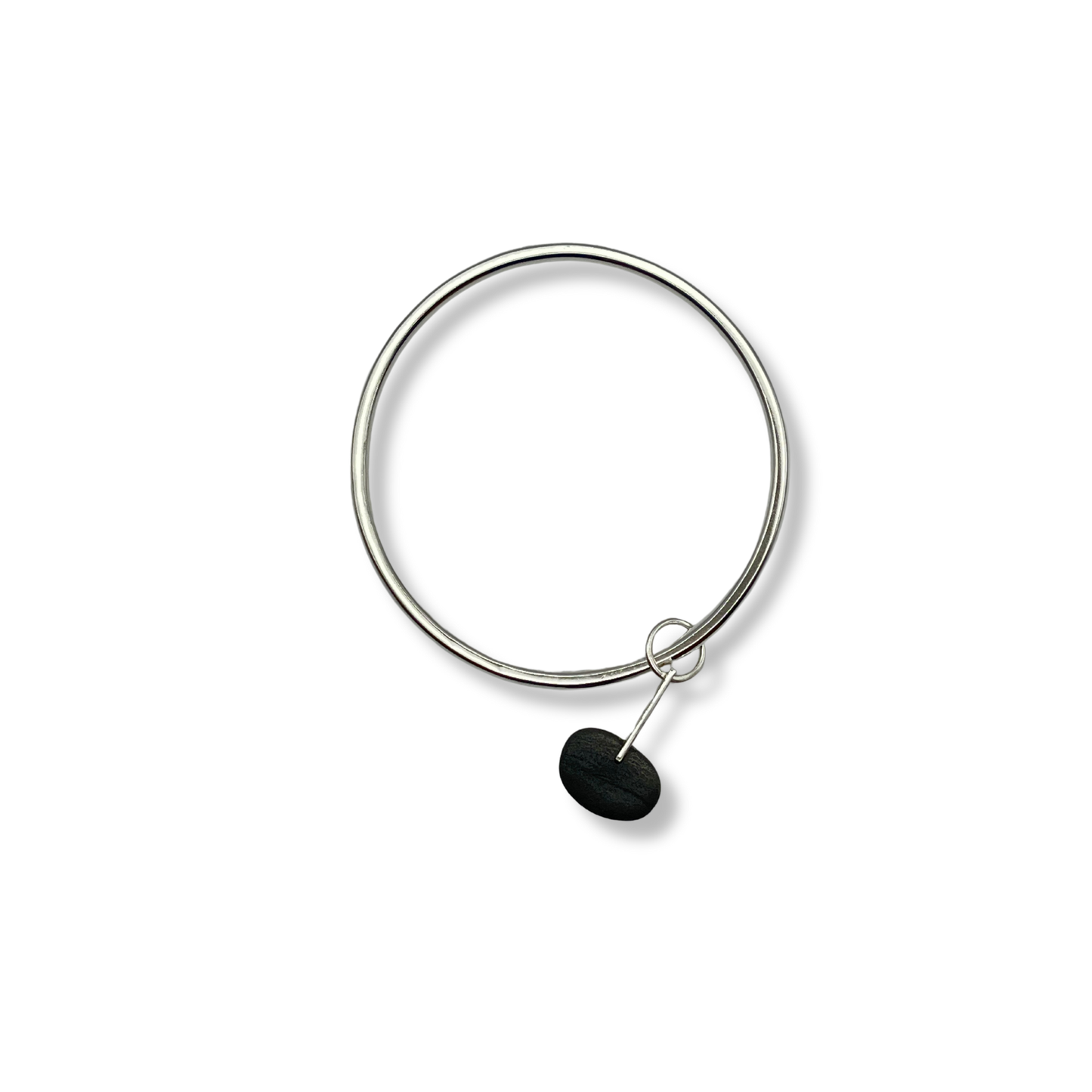 C.K.D. Bangle | Sterling Silver with Riverstone Charm