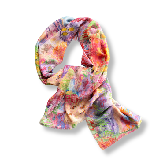 Catherine Baudet Silk & Cashmere Shawl | Great Barrier Reef