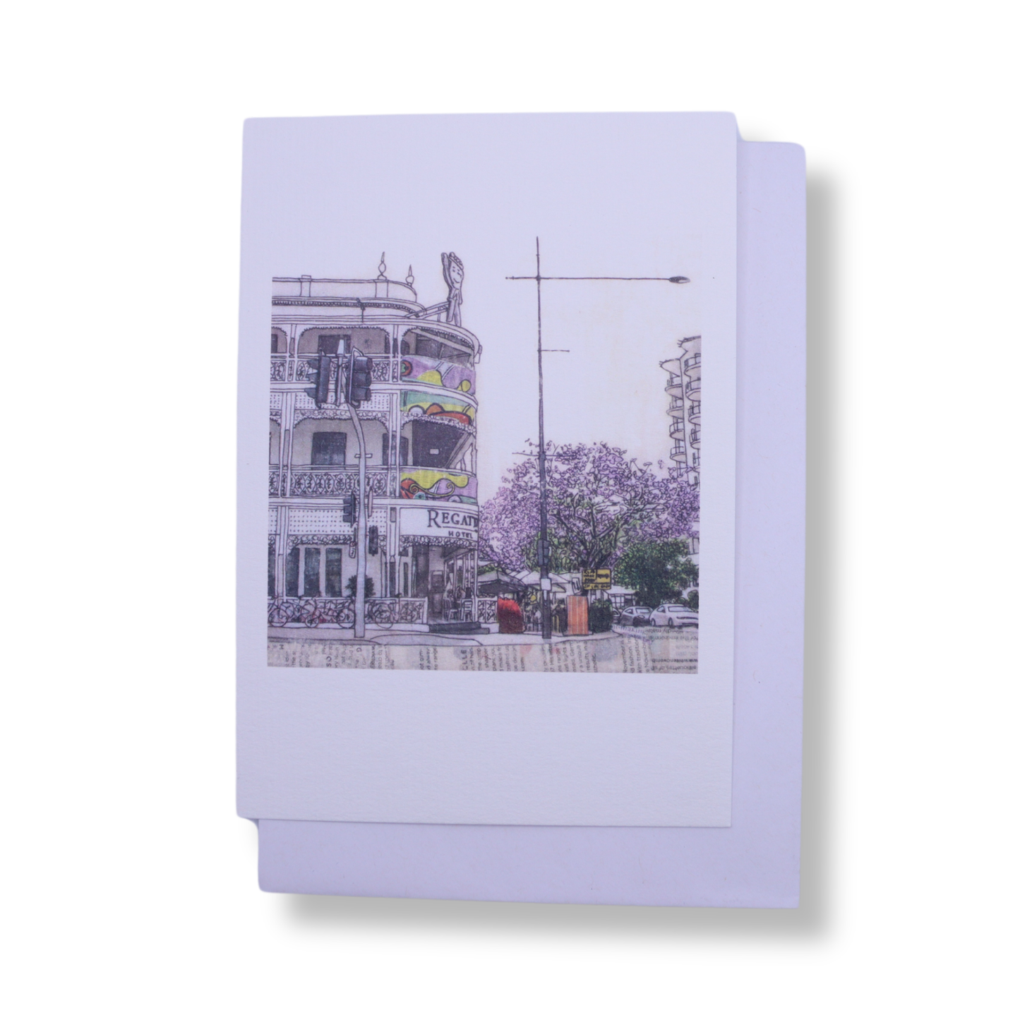 Chloë Waddell Greeting Card | The Regatta in Jacaranda Season