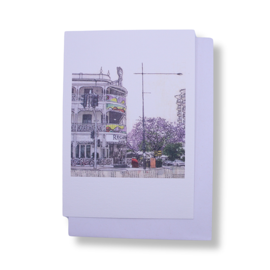 Chloë Waddell Greeting Card | The Regatta in Jacaranda Season