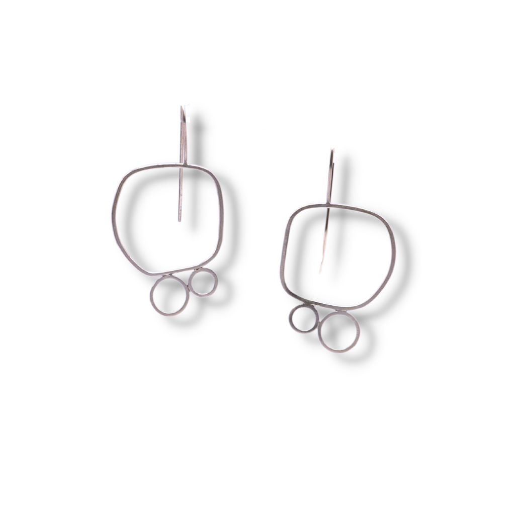 Chloë Waddell Sterling Silver Frame Earrings Large | #17