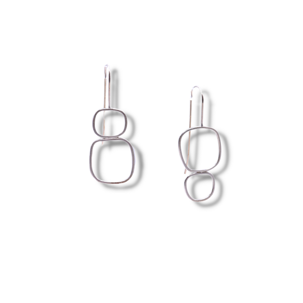 Chloë Waddell Sterling Silver Frame Earrings Small | #2