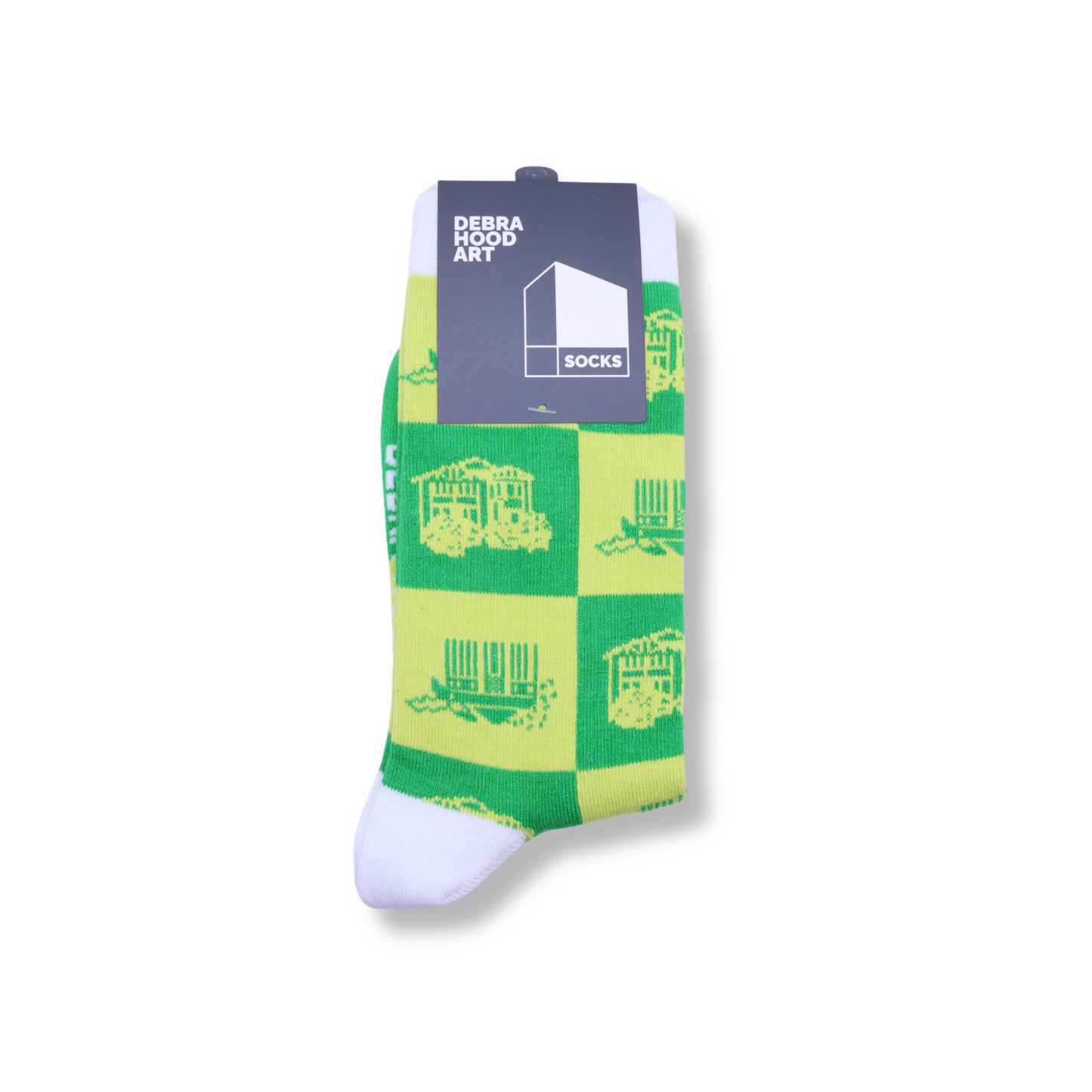 Debra Hood Socks | Lemon and Lime Chequerboard