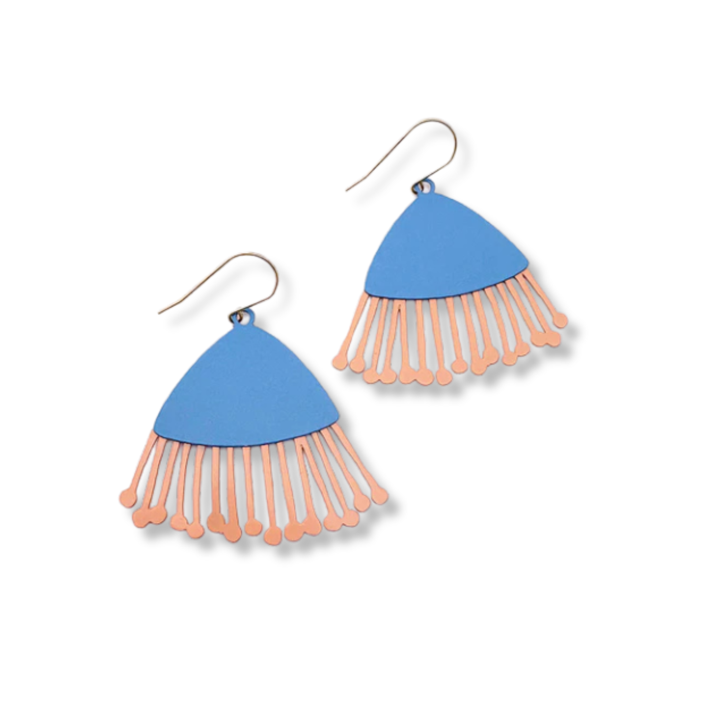 Denz Gum Blossom Flower Earrings | Periwinkle & Peach