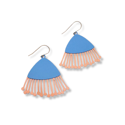 Denz Gum Blossom Flower Earrings | Periwinkle & Peach