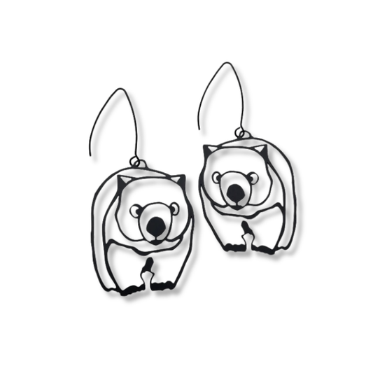 Denz Wombat Earrings | Black
