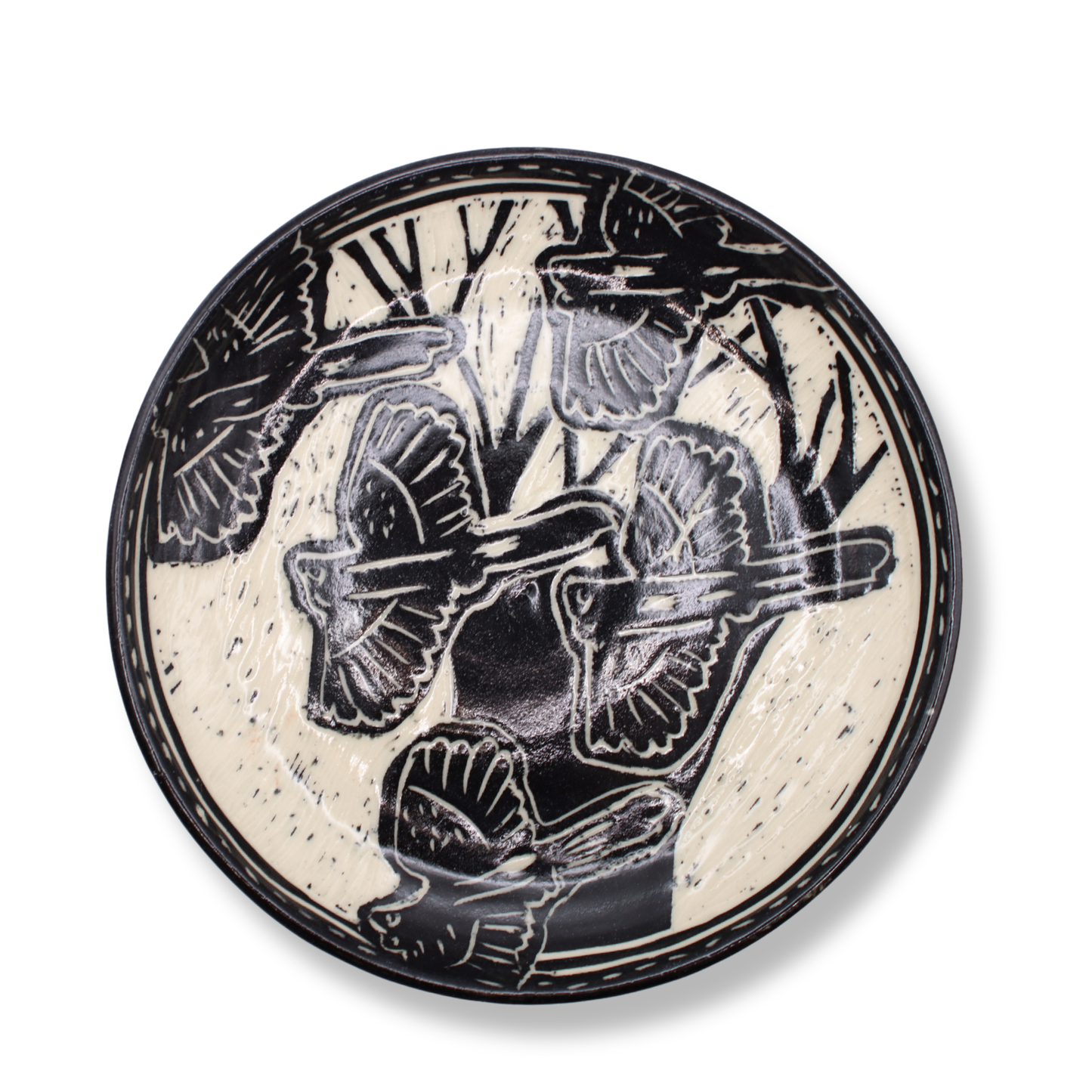 Donna Saunders Ceramics Carved Side Plate | Cockatoo #2