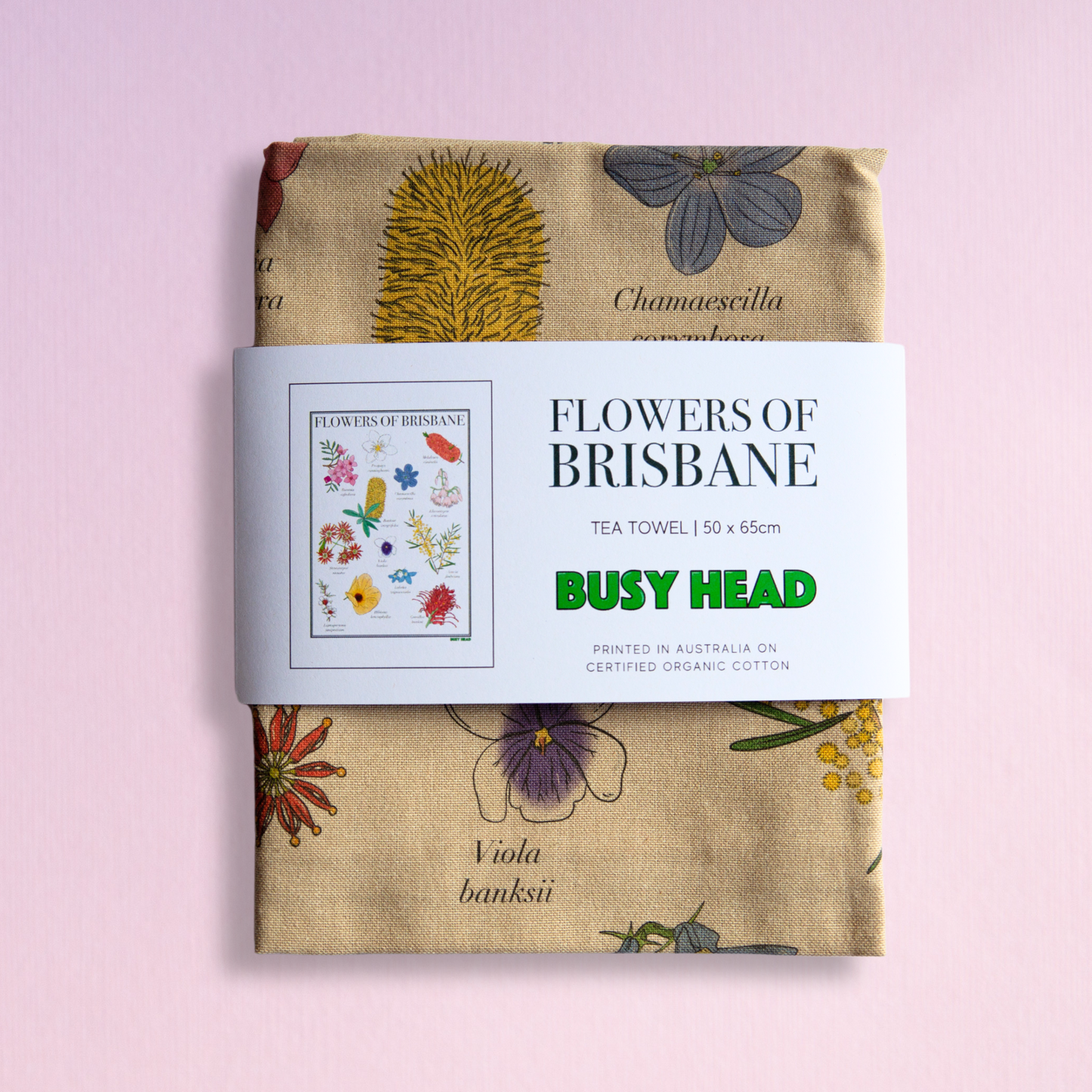 Busy Head Tea Towel | Flowers of Brisbane