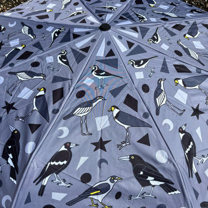 Jesse Irwin Umbrella | Birds of Brisbane in Grey
