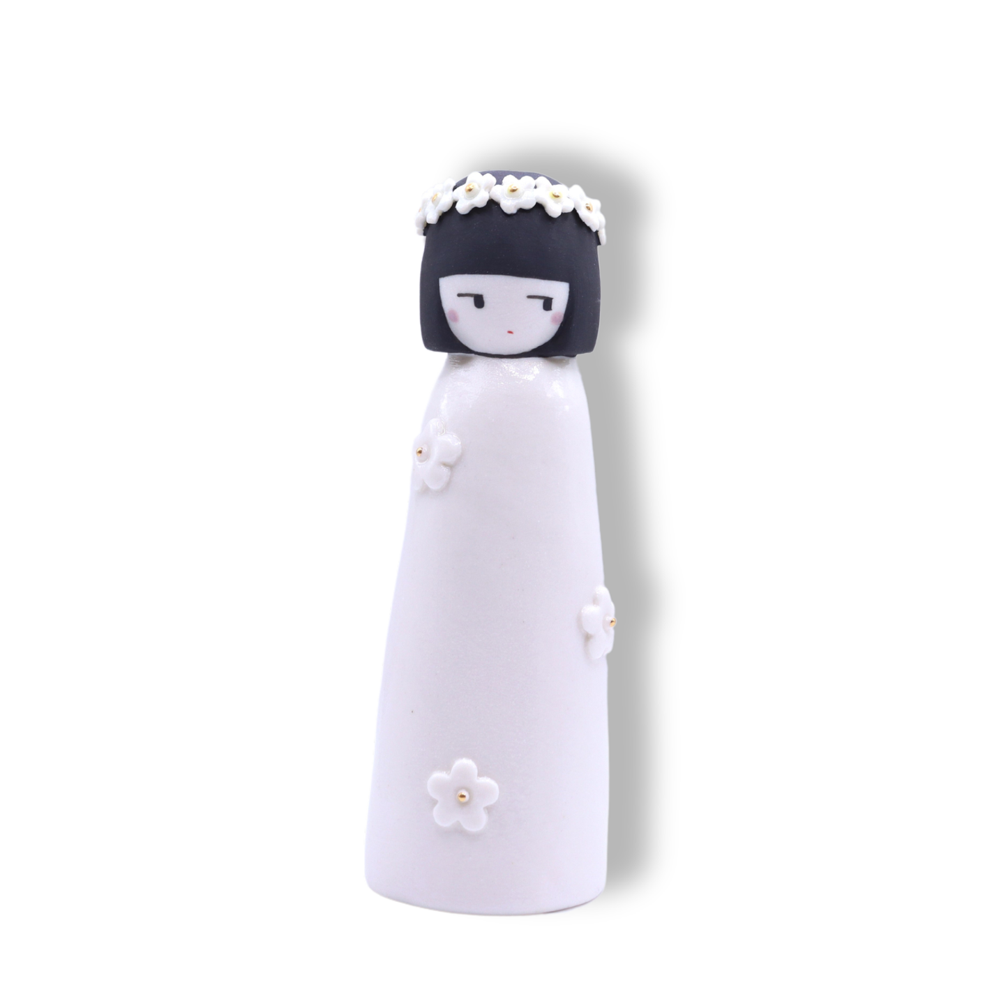 Illy's Wall Porcelain Vase | White & Gold Doll # 07