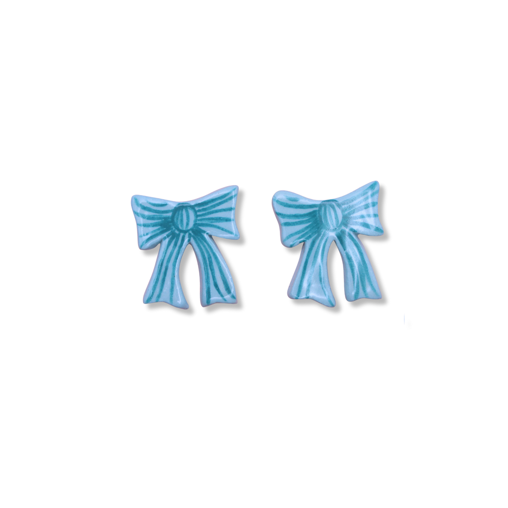 Kathy Gardiner Darling Bows Stud Earrings | Blue