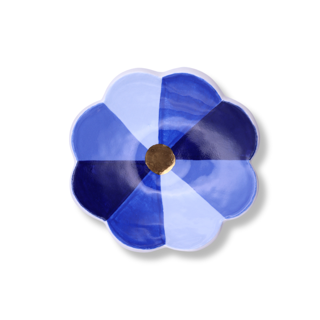 Kathy Gardiner Floral Pinwheel Trinket Dish | Large | Blue
