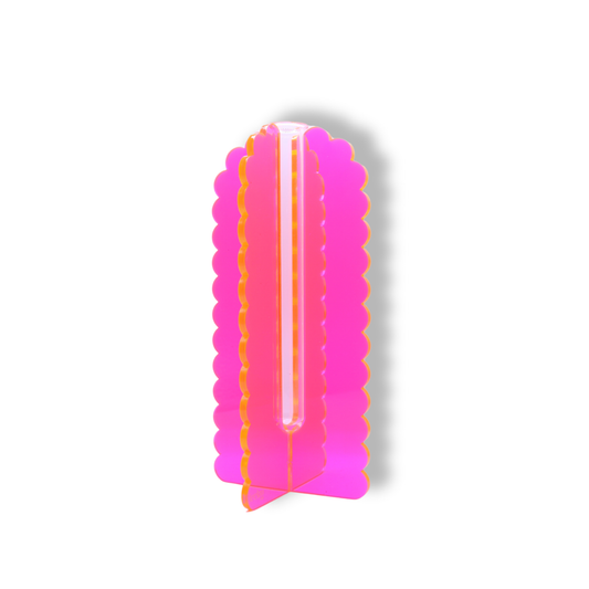 Lecky Studios Small Stem Vase | Fluoro Pink Scallop