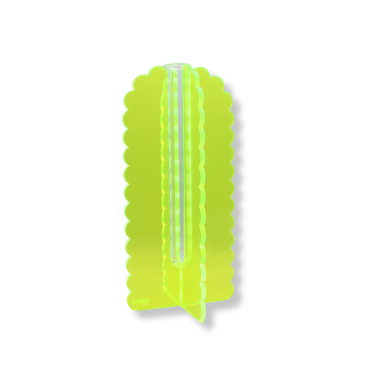Lecky Studios Small Stem Vase | Lime Green Scallop