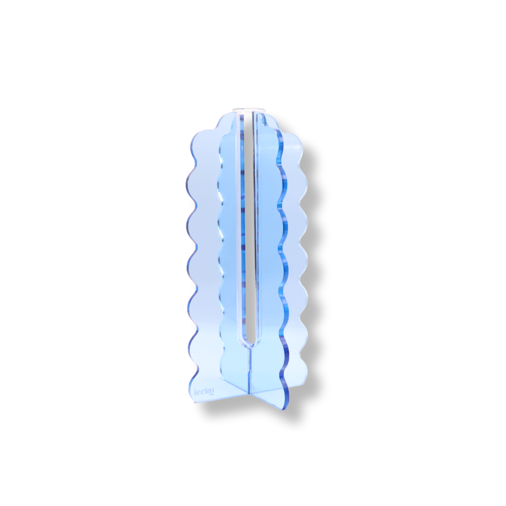 Lecky Studios Small Stem Vase | Pale Blue Wobble Edge
