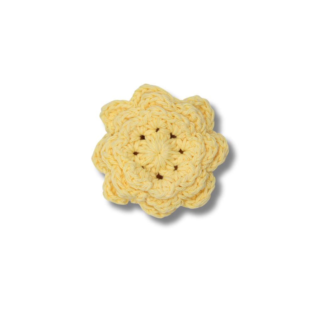 Mary Mary Crocheted Flower Barrette | Lemon