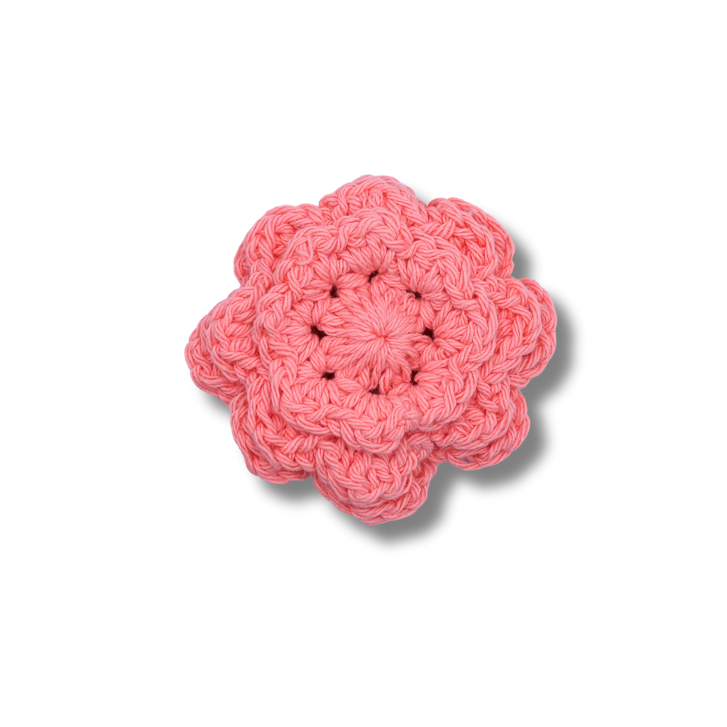 Mary Mary Crocheted Flower Barrette | Peach