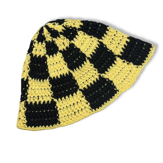 Mary Mary Hand Crocheted Sun Hat | Lemon & Black