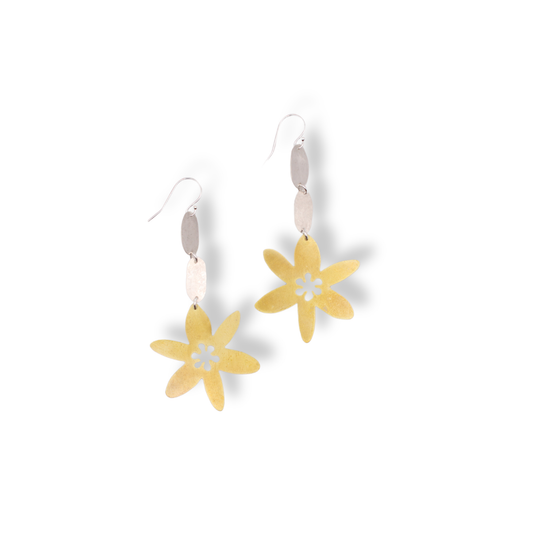Nicole Jakins Earrings | Yellow Rush Lily with Rain