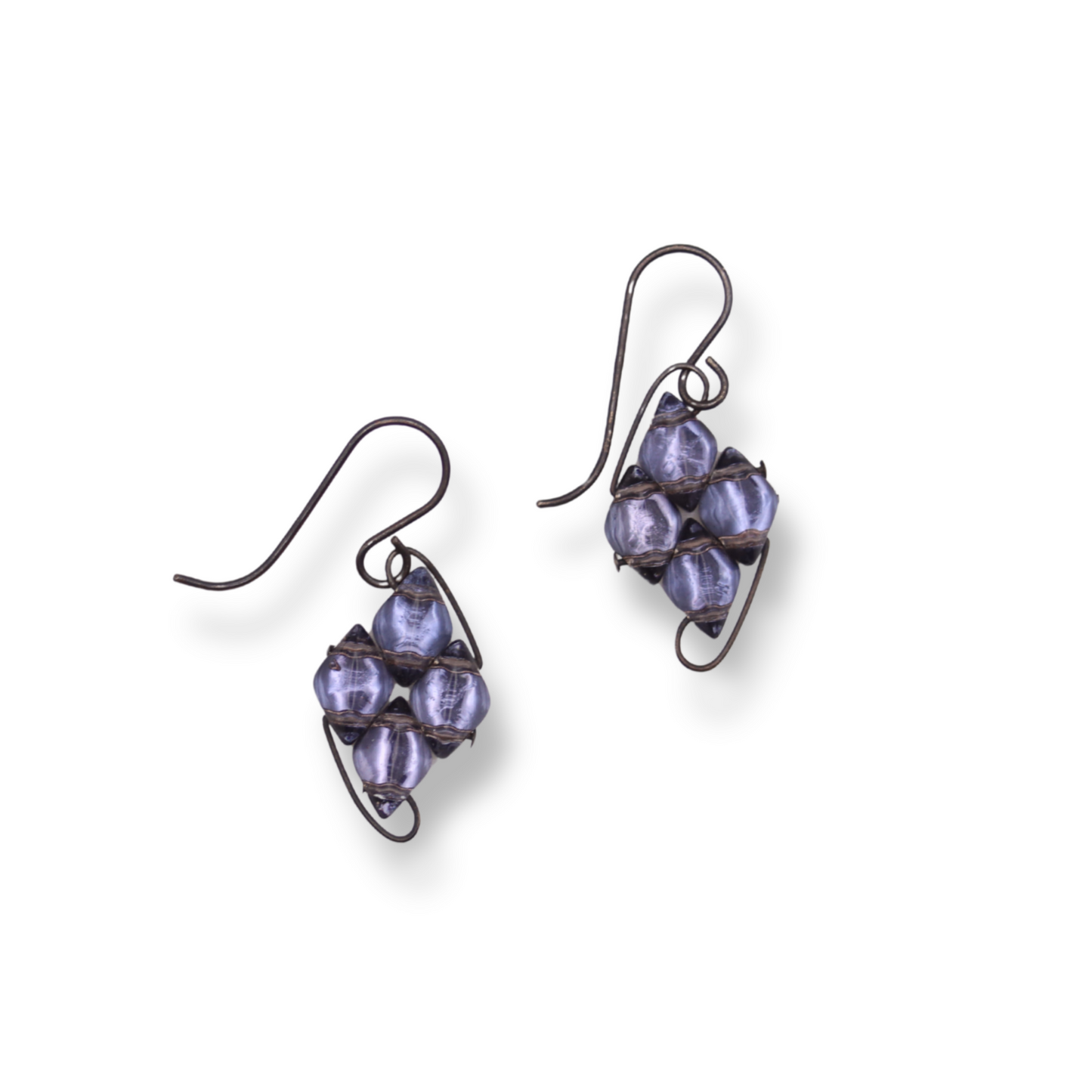 Paula Dunlop Diamond Wirework Earrings | Mirrored Purple-Grey