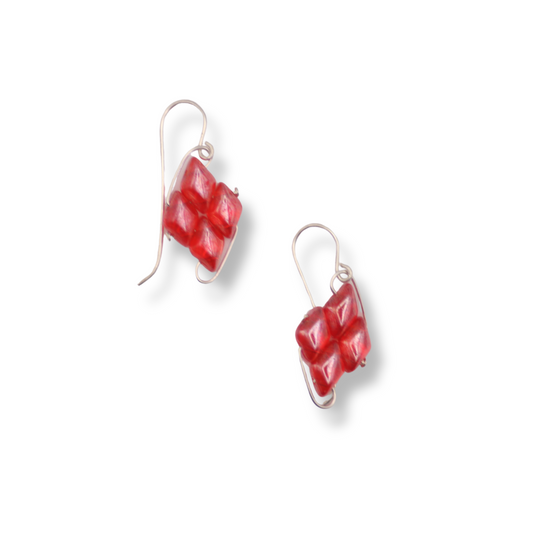 Paula Dunlop Diamond Wirework Earrings | Transparent Ruby