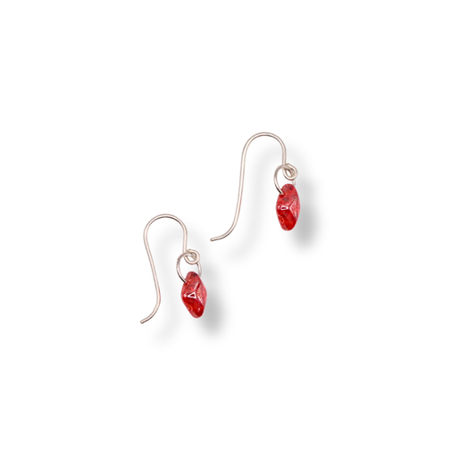 Paula Dunlop Lone Bead Earrings | Bright Ruby