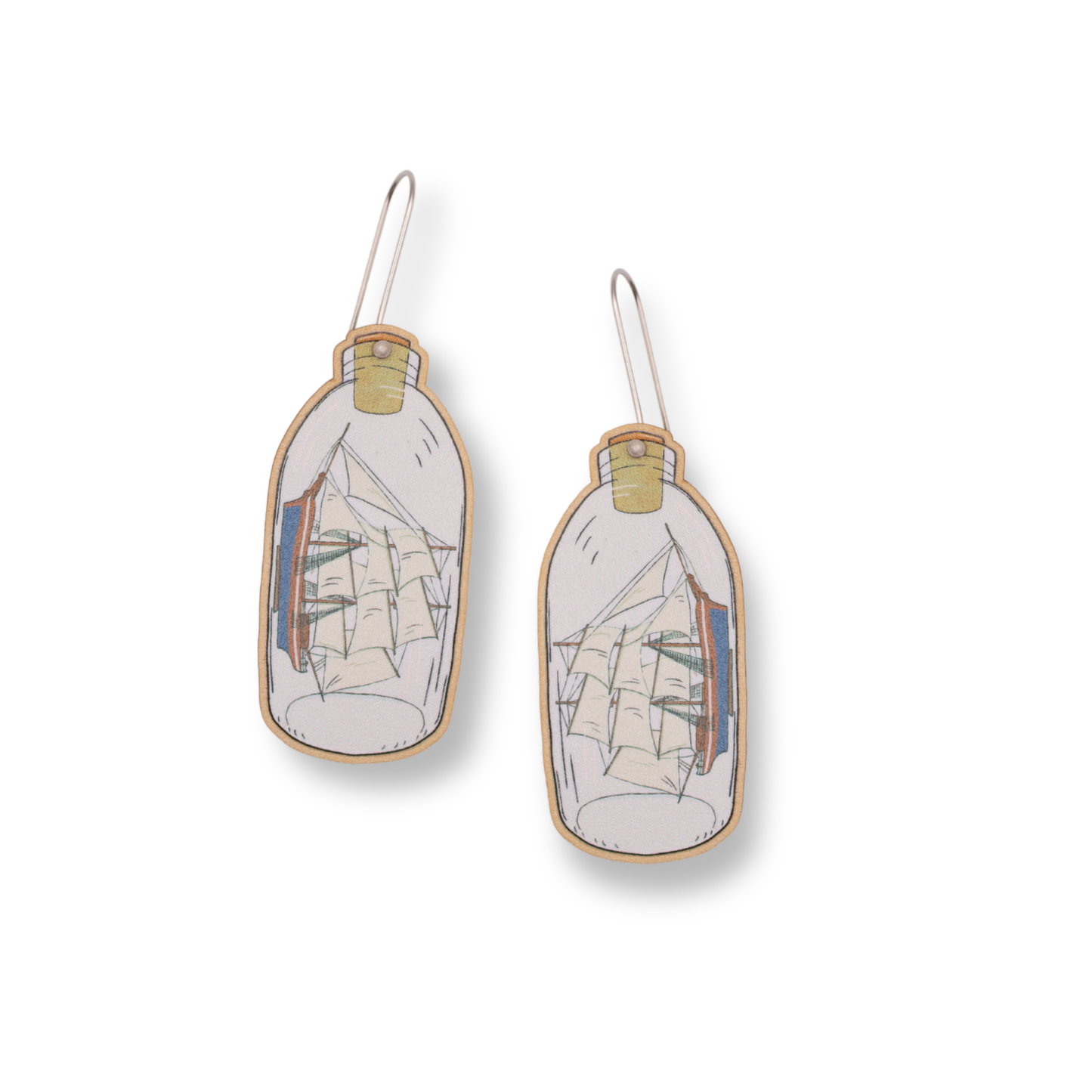 Busy Head Earrings | Ship in a Bottle Dangles