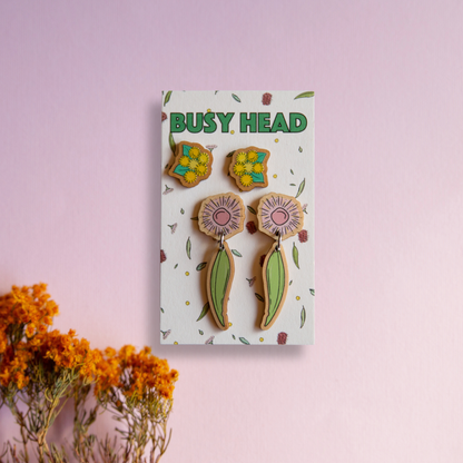 Busy Head Earrings | Australian Native Stud Pack