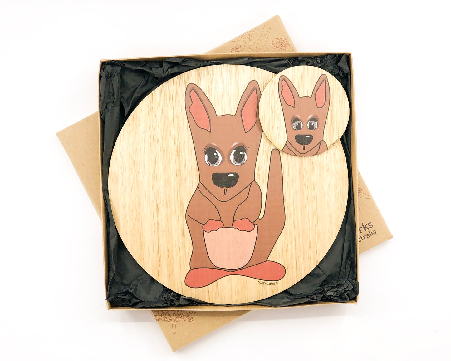 Buttonworks Placemat & Coaster Set | Kangaroo