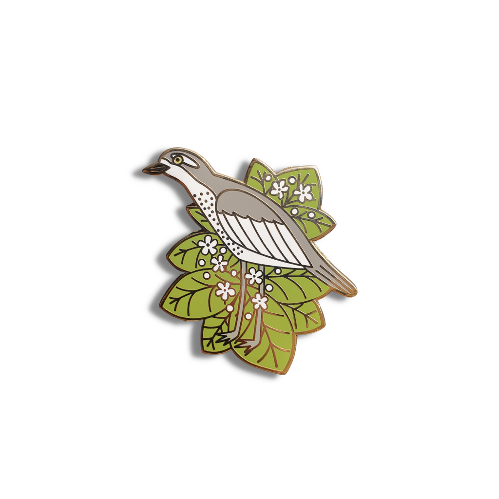 Jesse Irwin Enamel Pin | Curlew with Night Jasmine