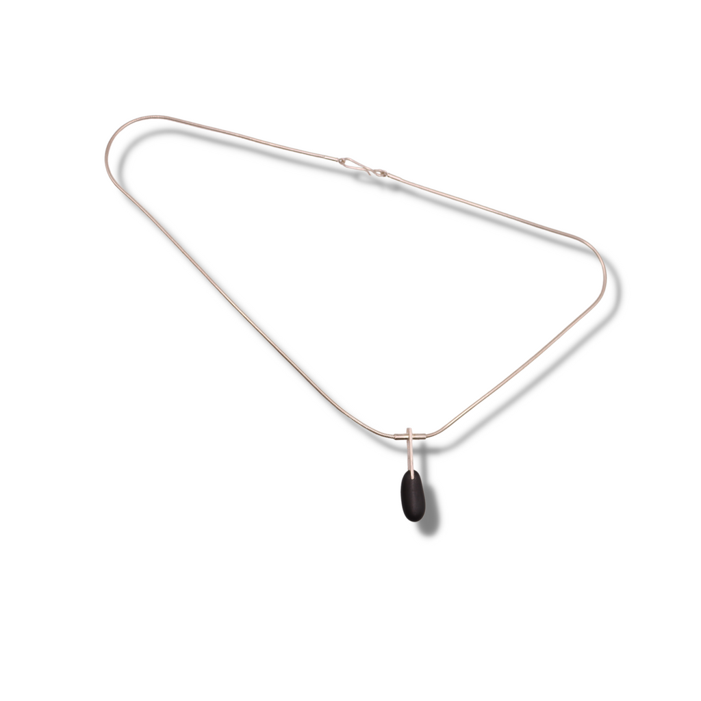 C.K.D. Sterling Silver Necklace with Riverstone Pendant