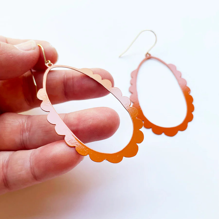 Denz Scallop Hoop Earrings | Burnt Orange