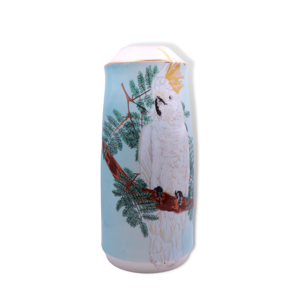 Blue House Porcelain Vase | Sulfur Crested Cockatoo